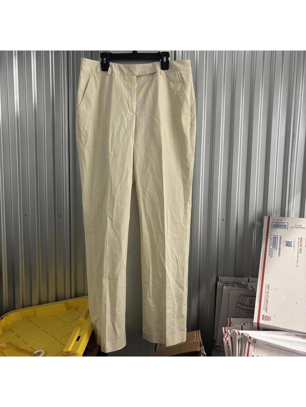 Kasper Cream Semi Sheer Trouser Work Pants Neutral Minimal Career butter yellow